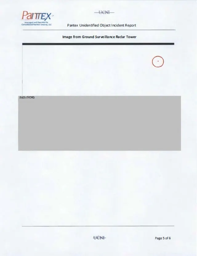 Pantex Plant UAP Incident Report