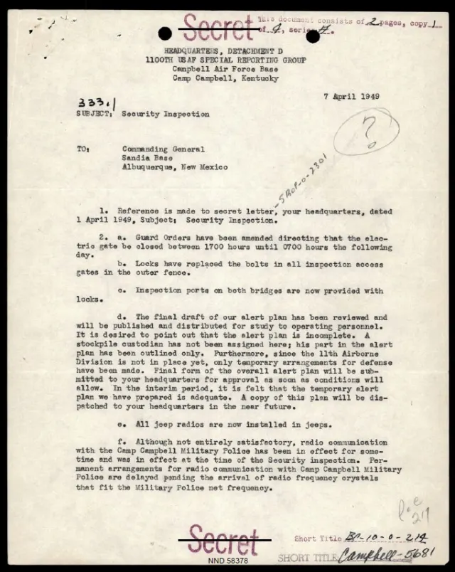 USAF / AFOSI Project Blue Book files