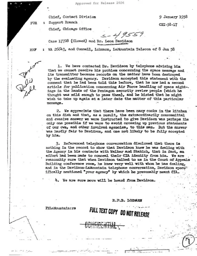 CIA Internal Memorandum