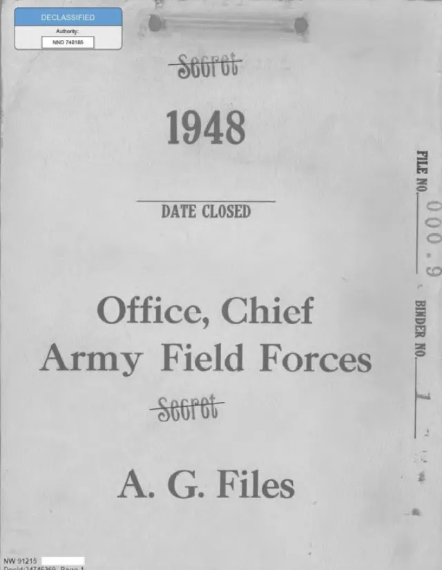 Army Field Forces, A.G. Files