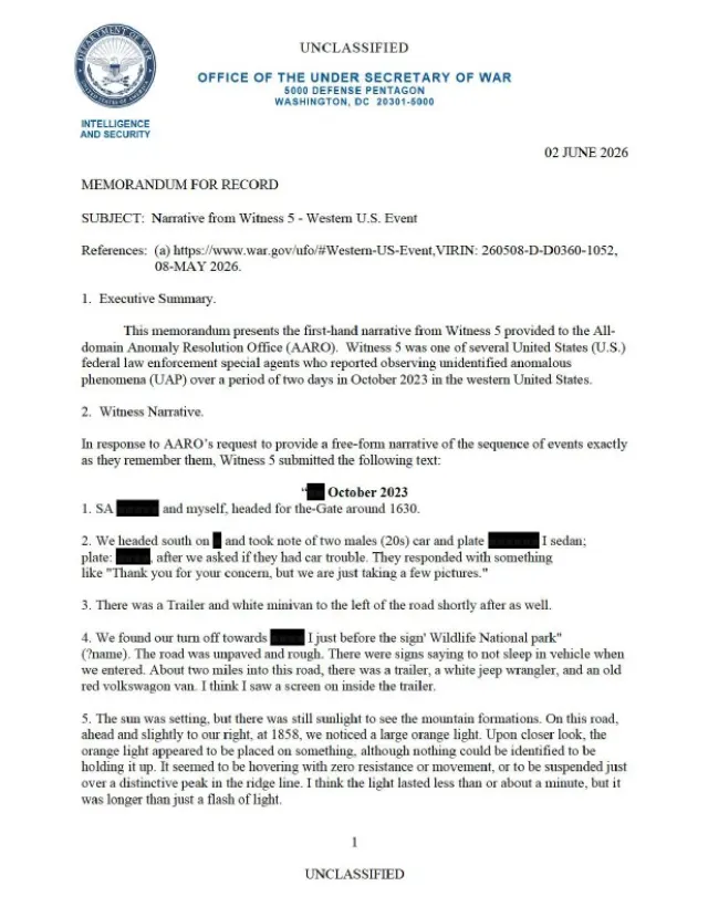 AARO / Department of War report