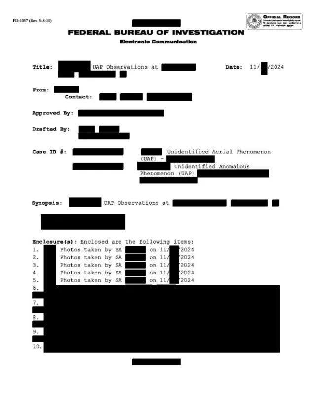 FBI Electronic Communication (FD-1057)