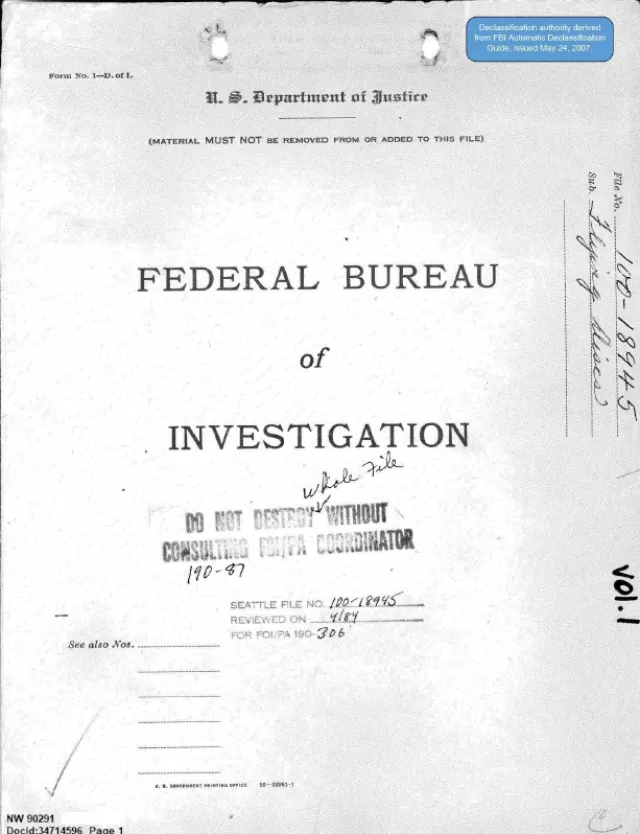 FBI File 100-18945, Flying Discs