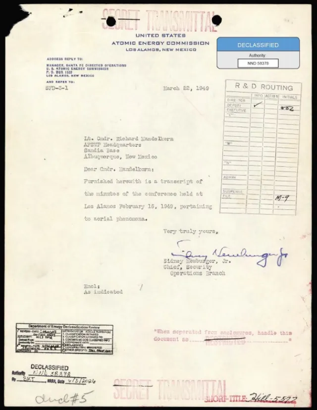 AEC file on the Los Alamos green fireball conference
