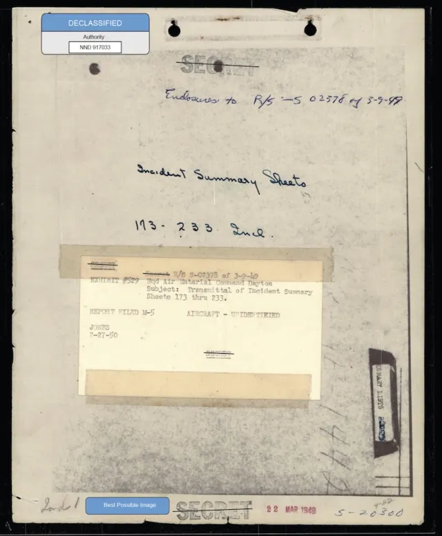 USAF Project Blue Book files
