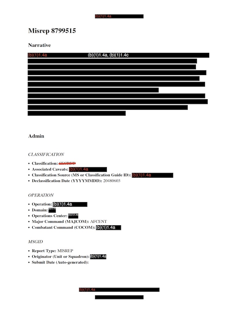 USAF Mission Report (MISREP)