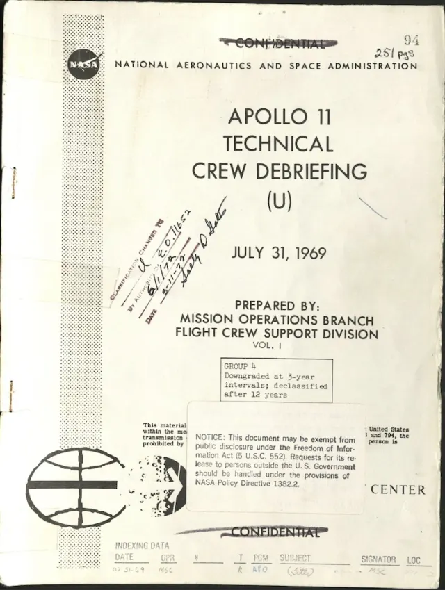 NASA Apollo 11 Technical Crew Debriefing