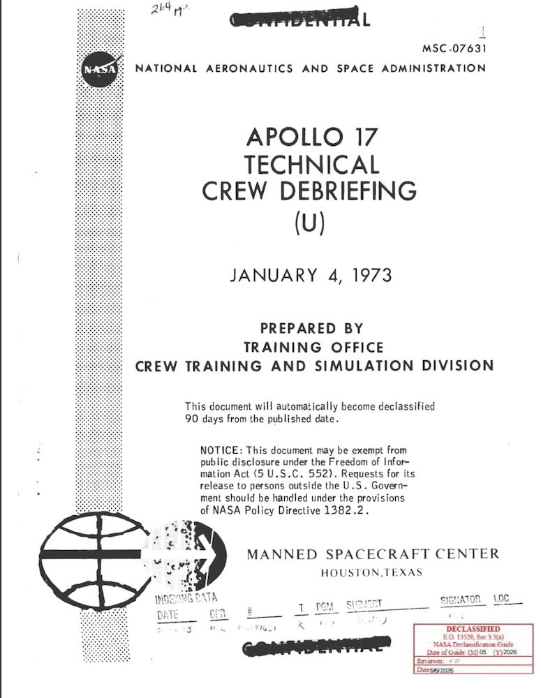 NASA Apollo 17 Technical Crew Debriefing