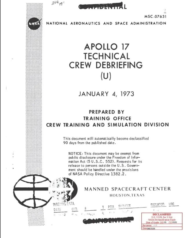 NASA Apollo 17 Technical Crew Debriefing