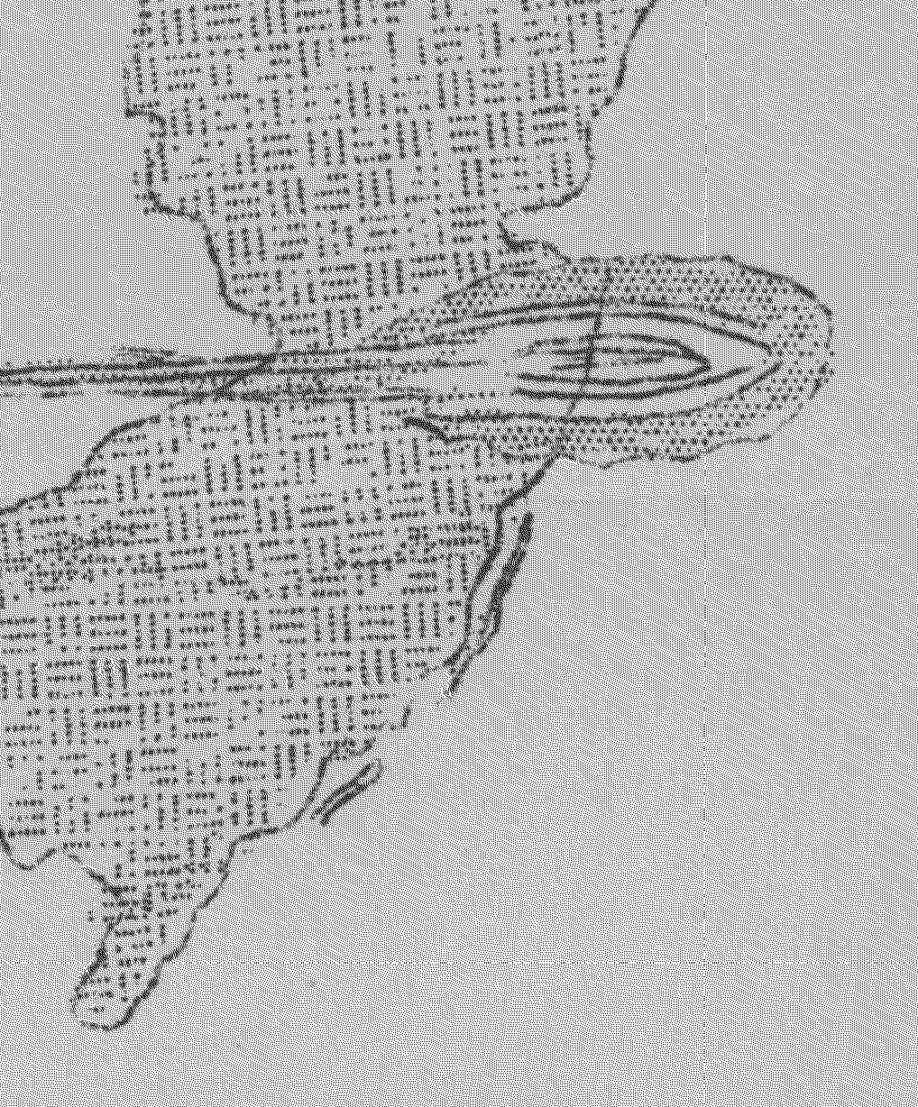 A sketch of a flying saucer over the state of New Jersey.
