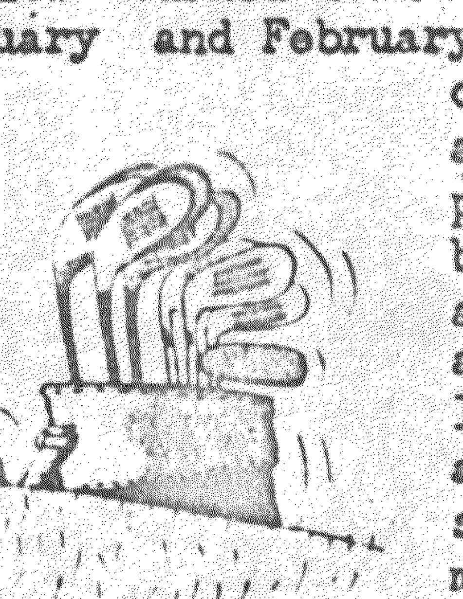 A cartoon sketch of a person being abducted by a flying saucer.