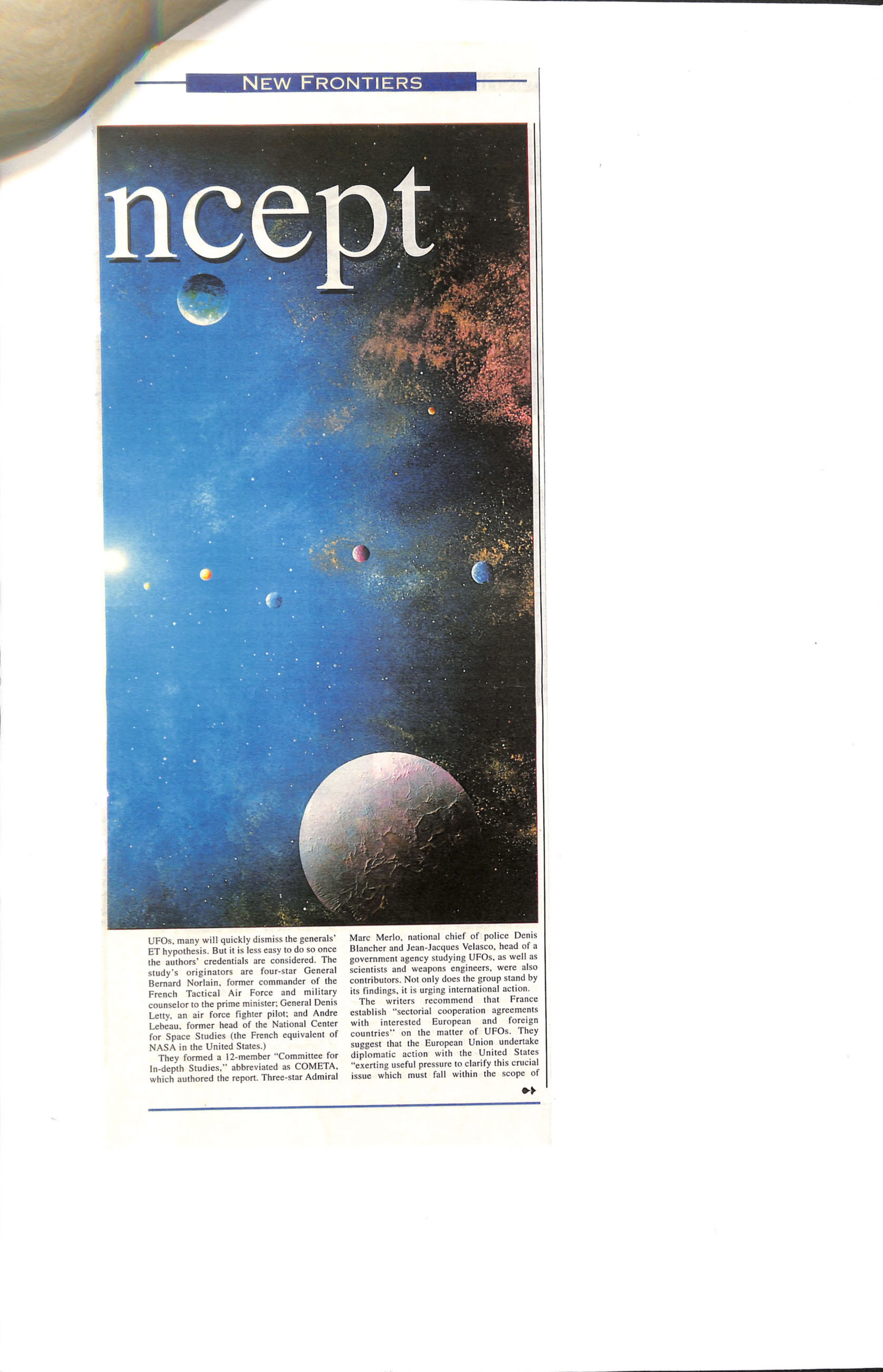 Space scene with planets and stars, titled 'ncept' at top