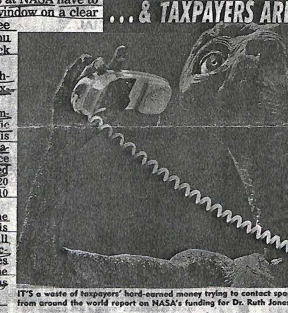 A person on a telephone.
