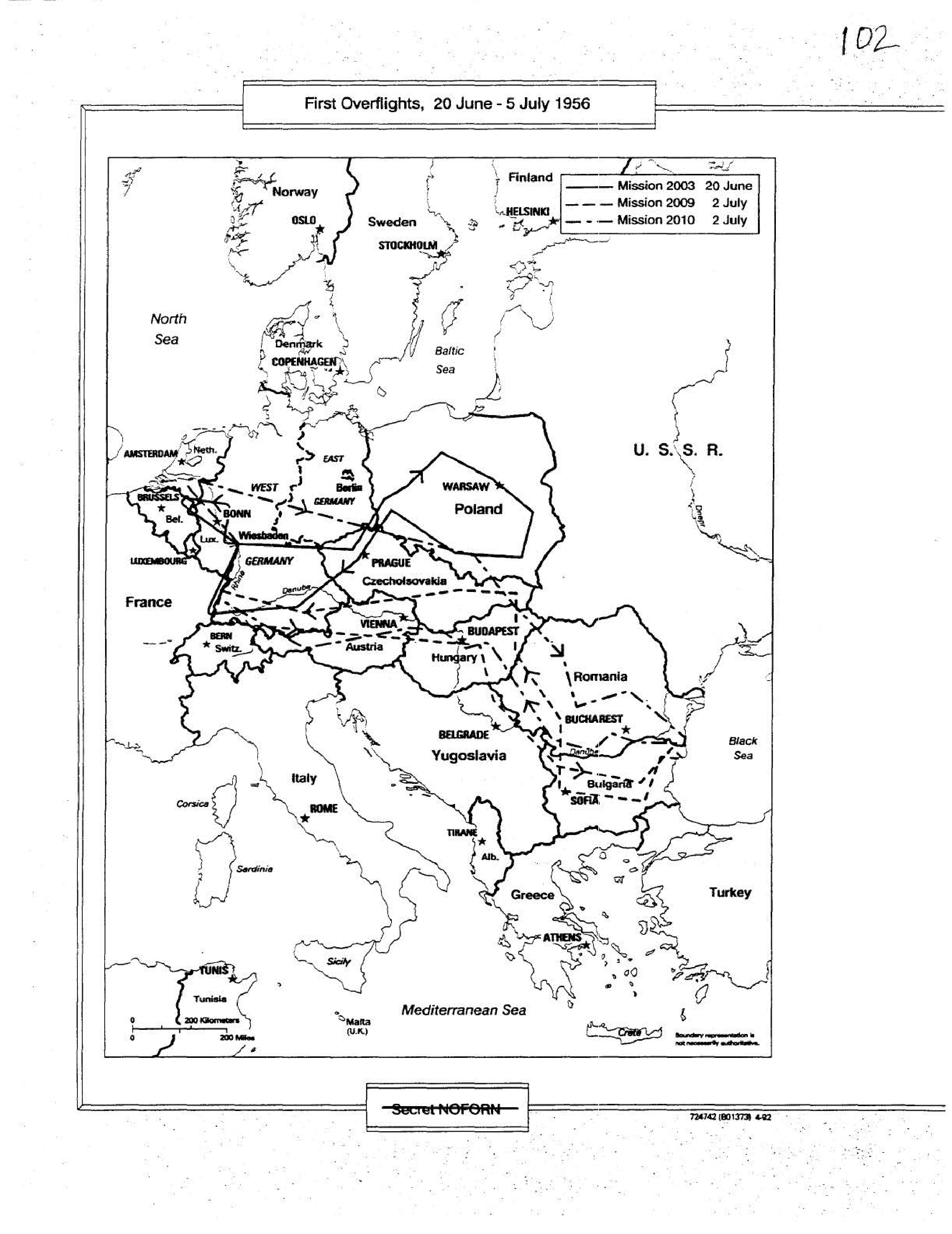 First Overflights, 20 June - 5 July 1956