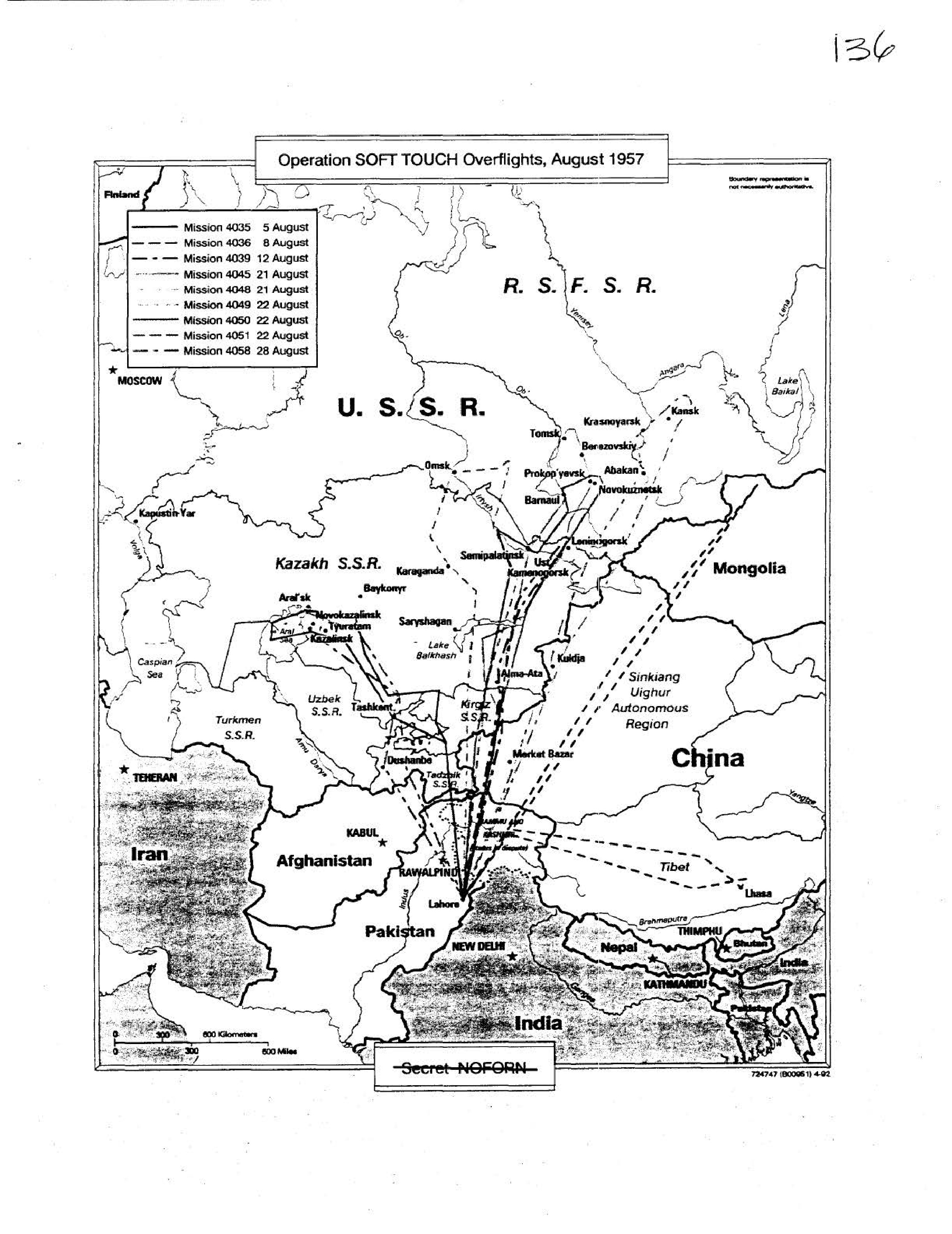 Operation SOFT TOUCH Overflights, August 1957