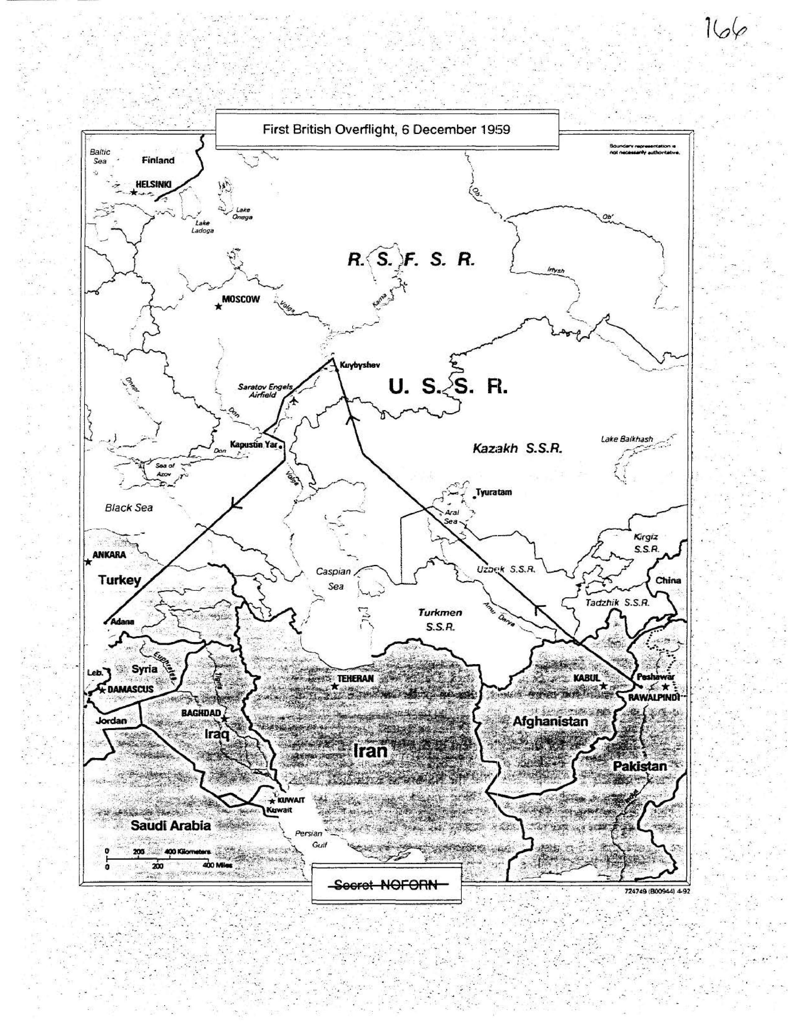 First British Overflight, 6 December 1959