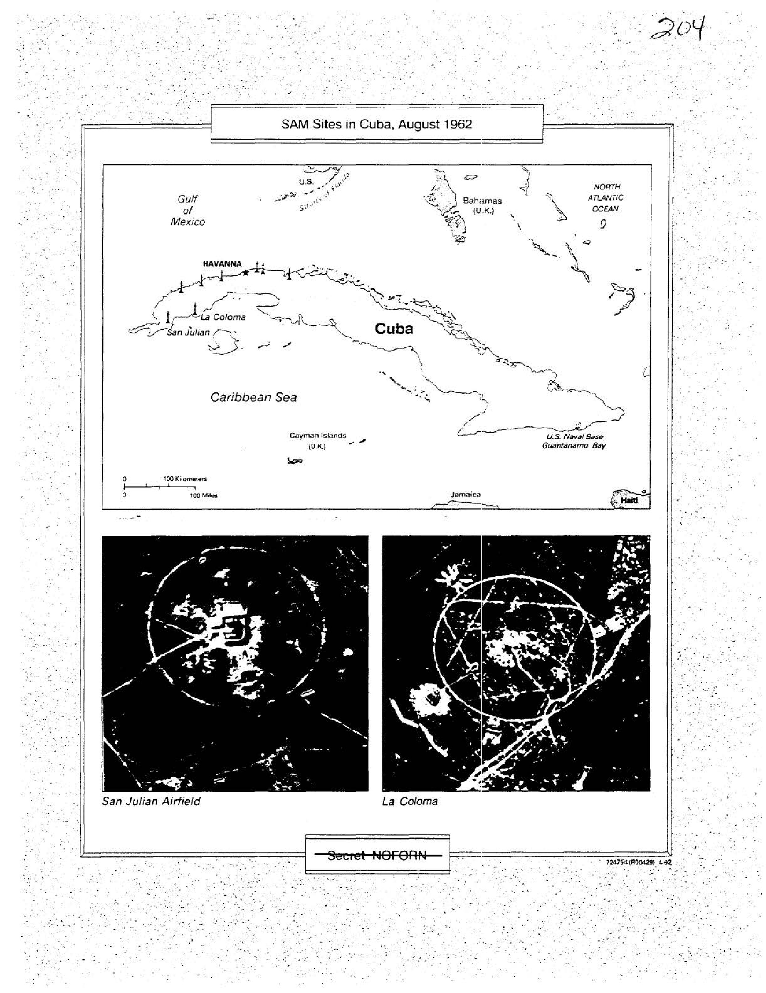 SAM Sites in Cuba, August 1962