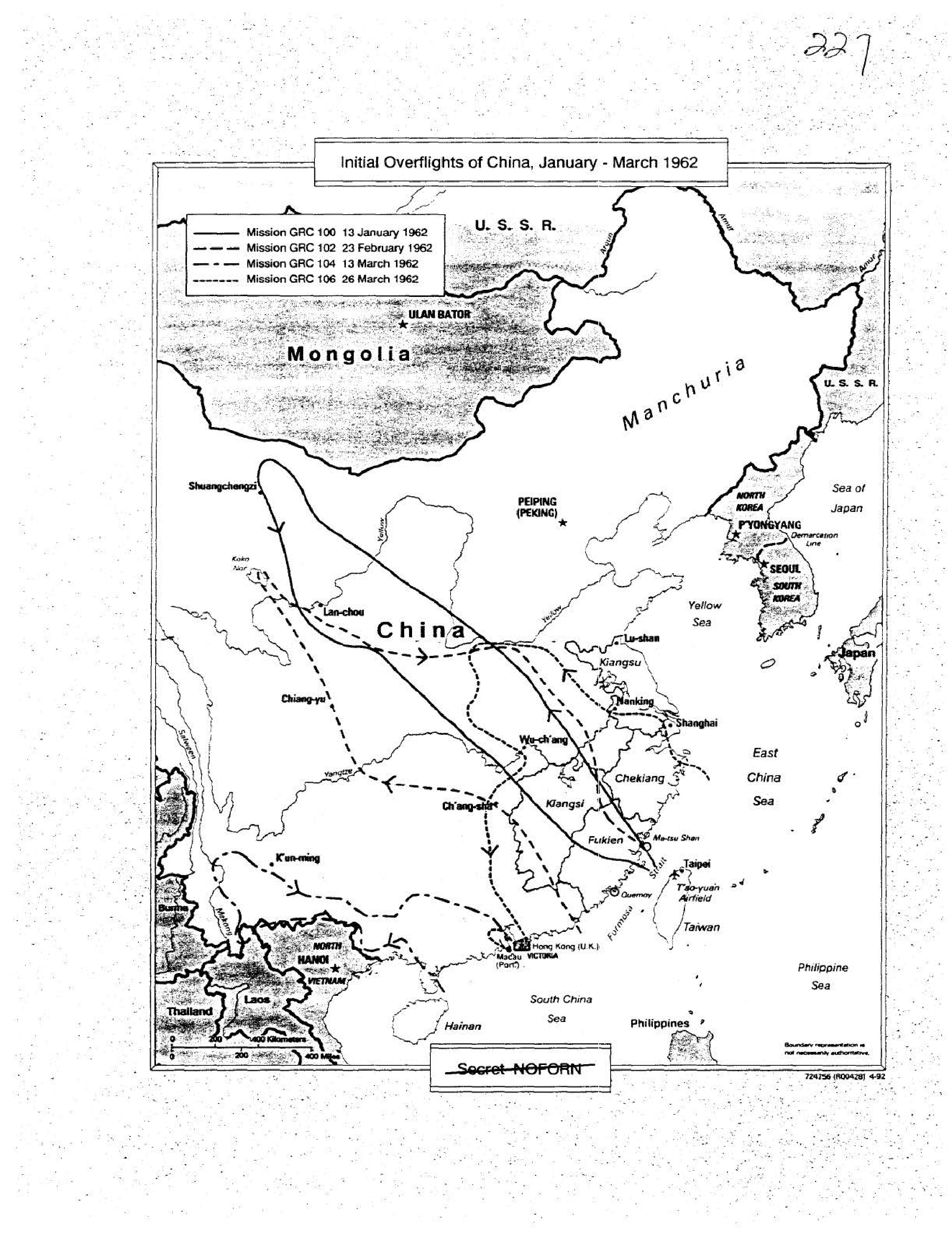 Initial Overflights of China, January - March 1962