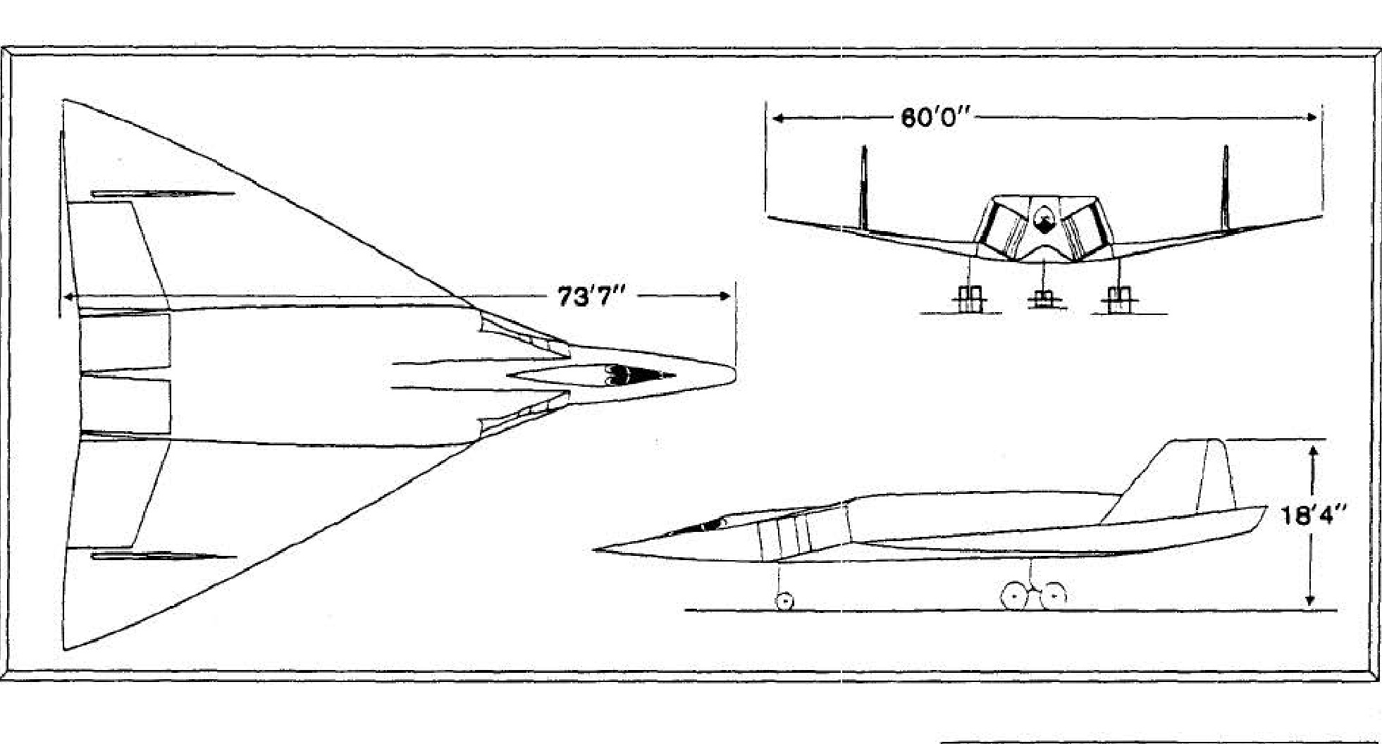Diagram of the Convair KINGFISH aircraft with dimensions.