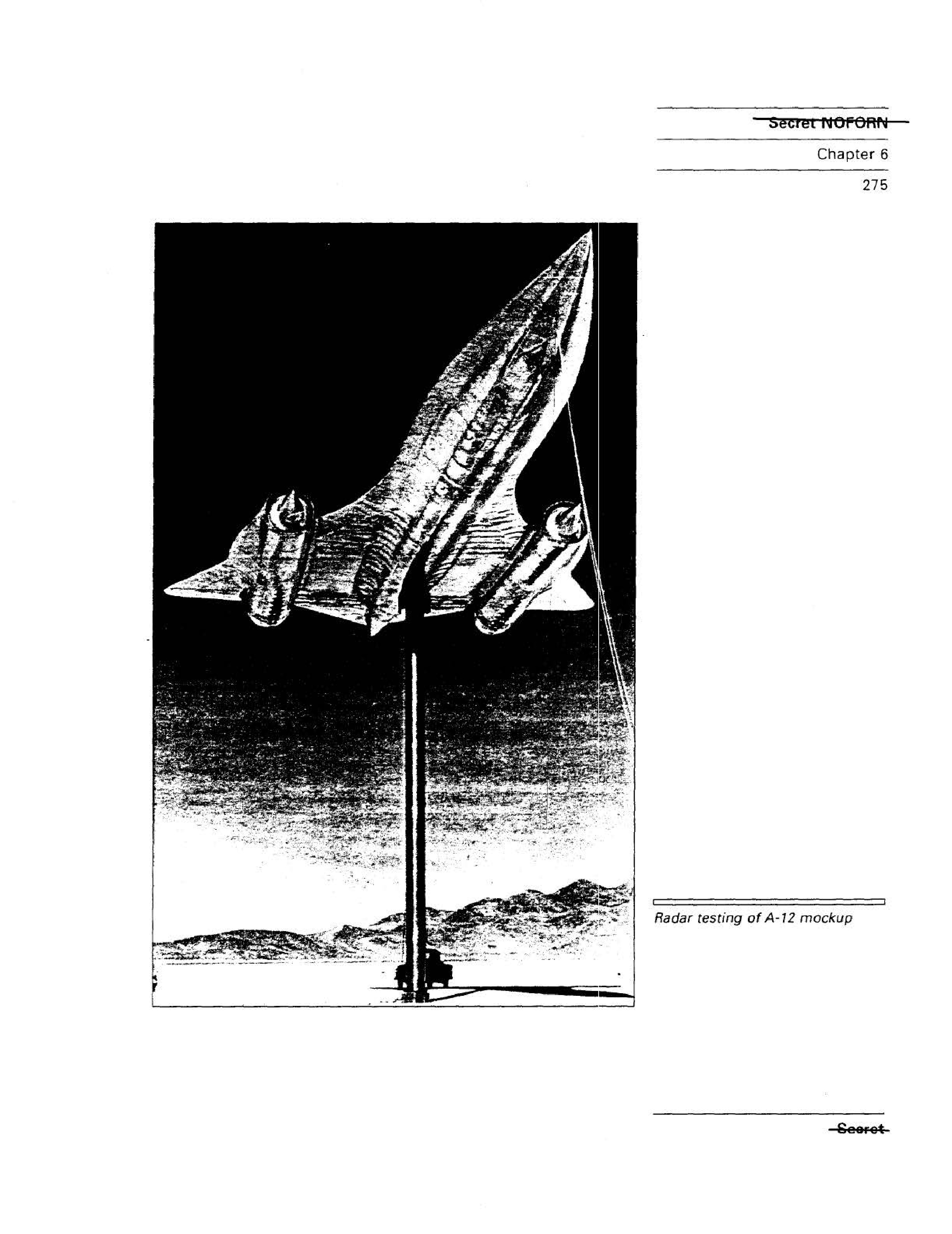 Radar testing of A-12 mockup