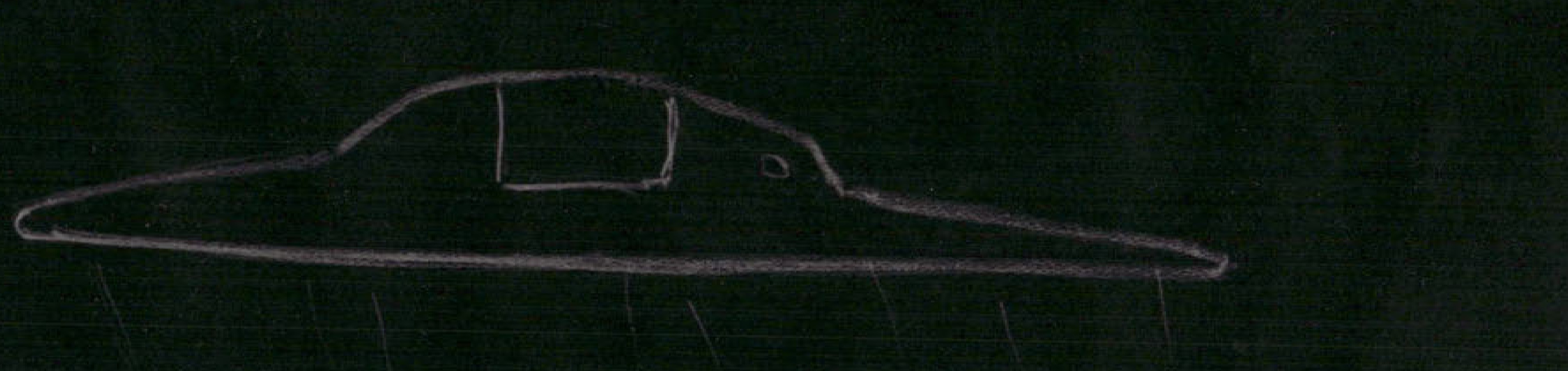 Hand-drawn sketch of disc-shaped object with dome or cabin structure on top