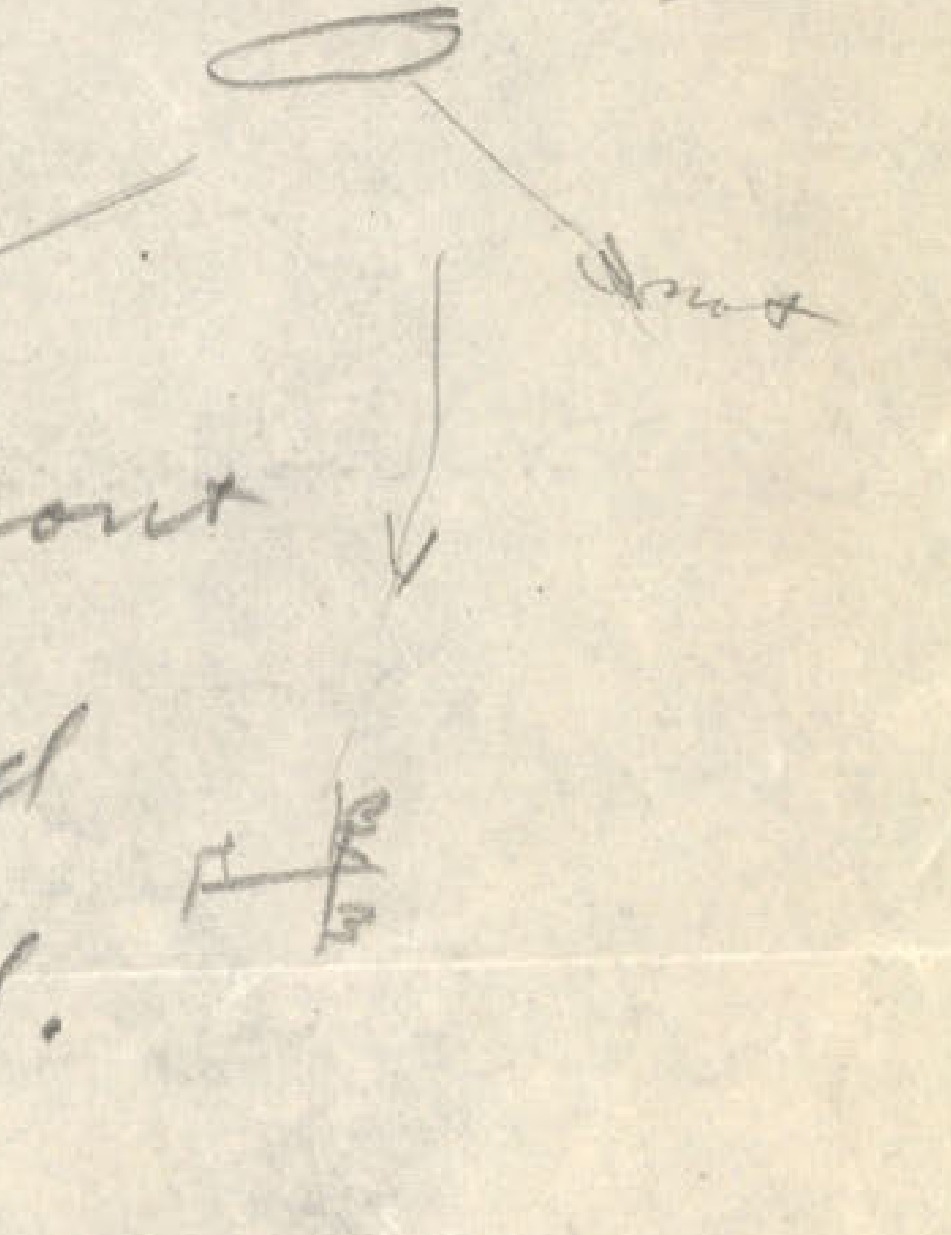 Simple sketch showing angles and directional arrows