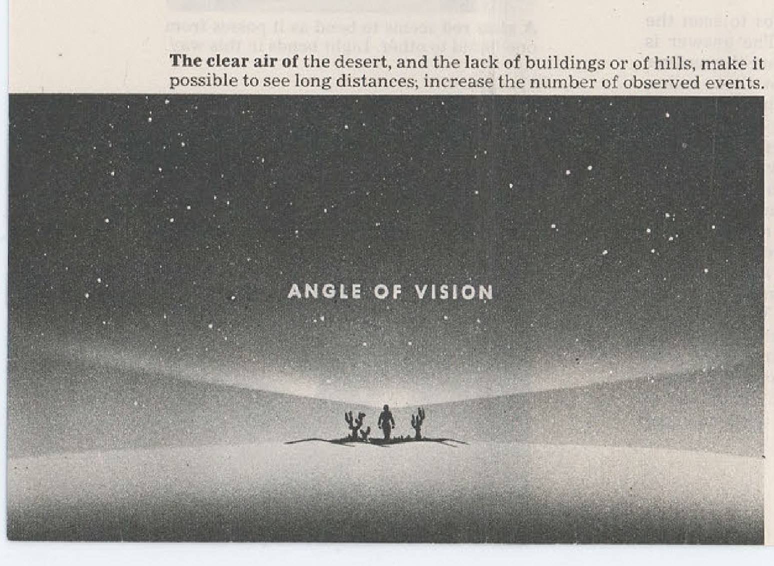 ANGLE OF VISION - Desert scene showing light rays and silhouettes