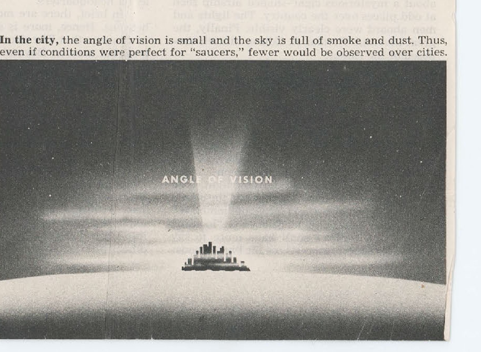 ANGLE OF VISION - City skyline showing light rays
