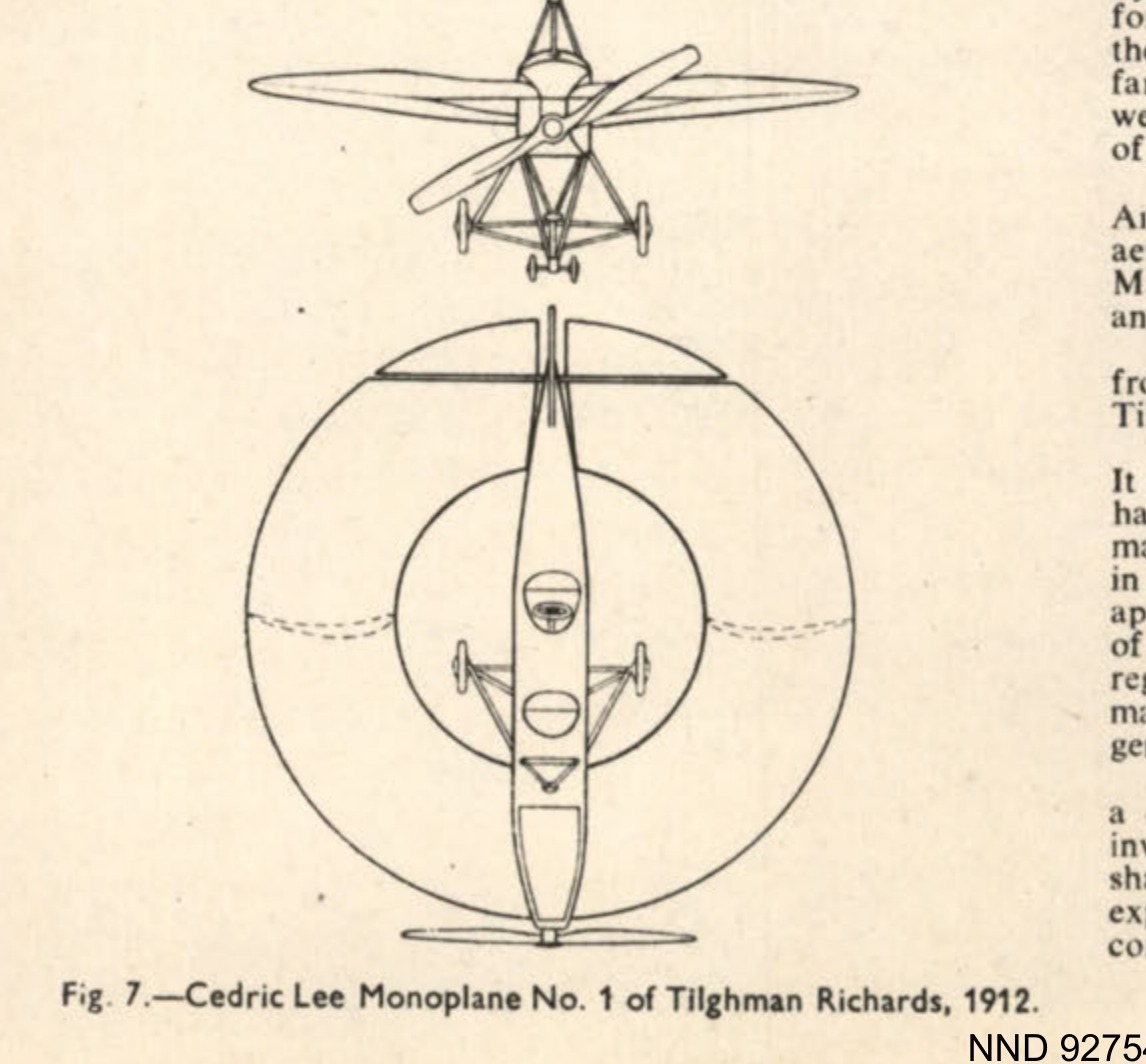 Fig. 7.-Cedric Lee Monoplane No. 1 of Tilghman Richards, 1912.