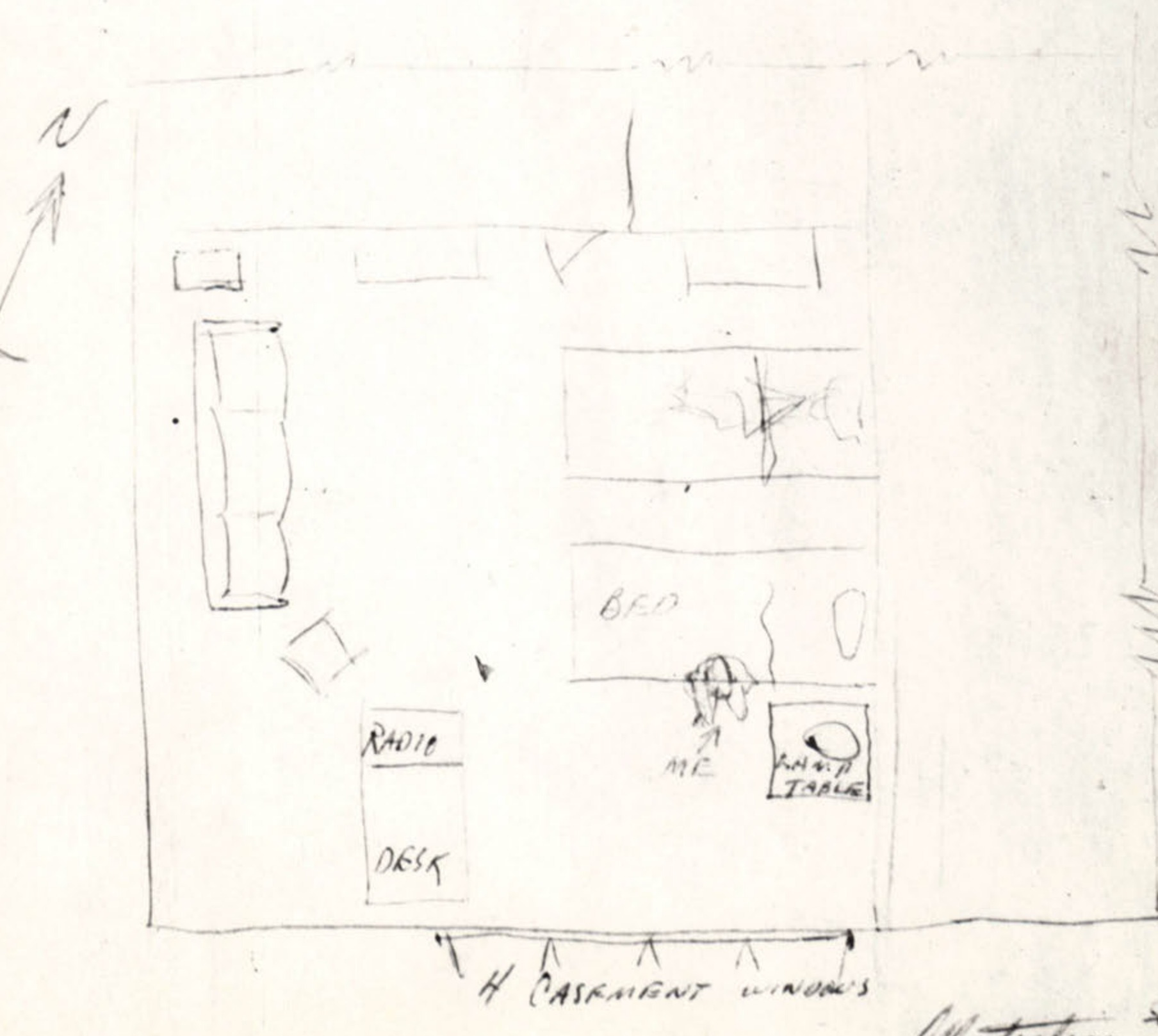 Illustration No. 1, a hand-drawn layout of a room.