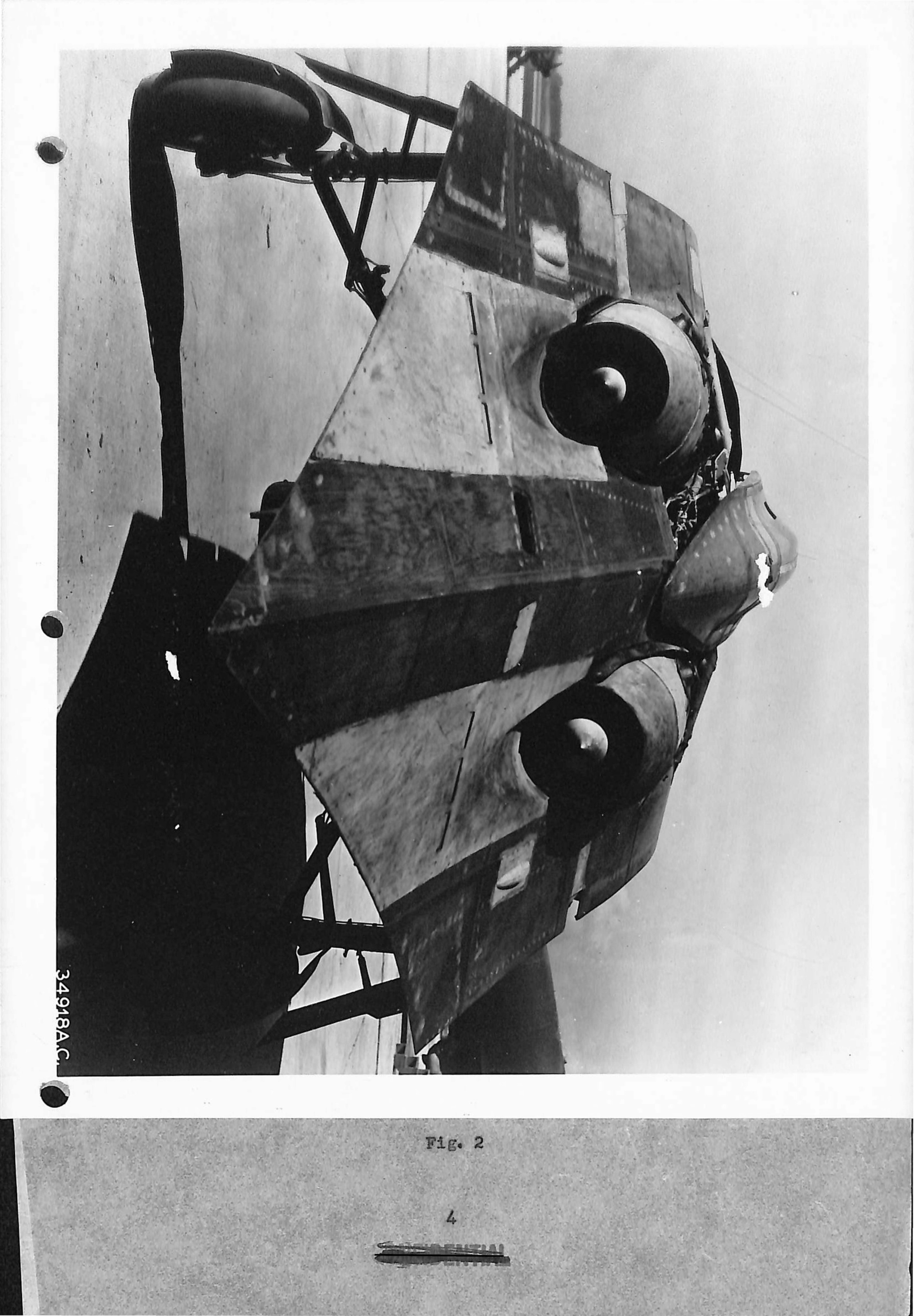 Photograph of the Horten 229 flying wing aircraft, showing the twin jet engines.