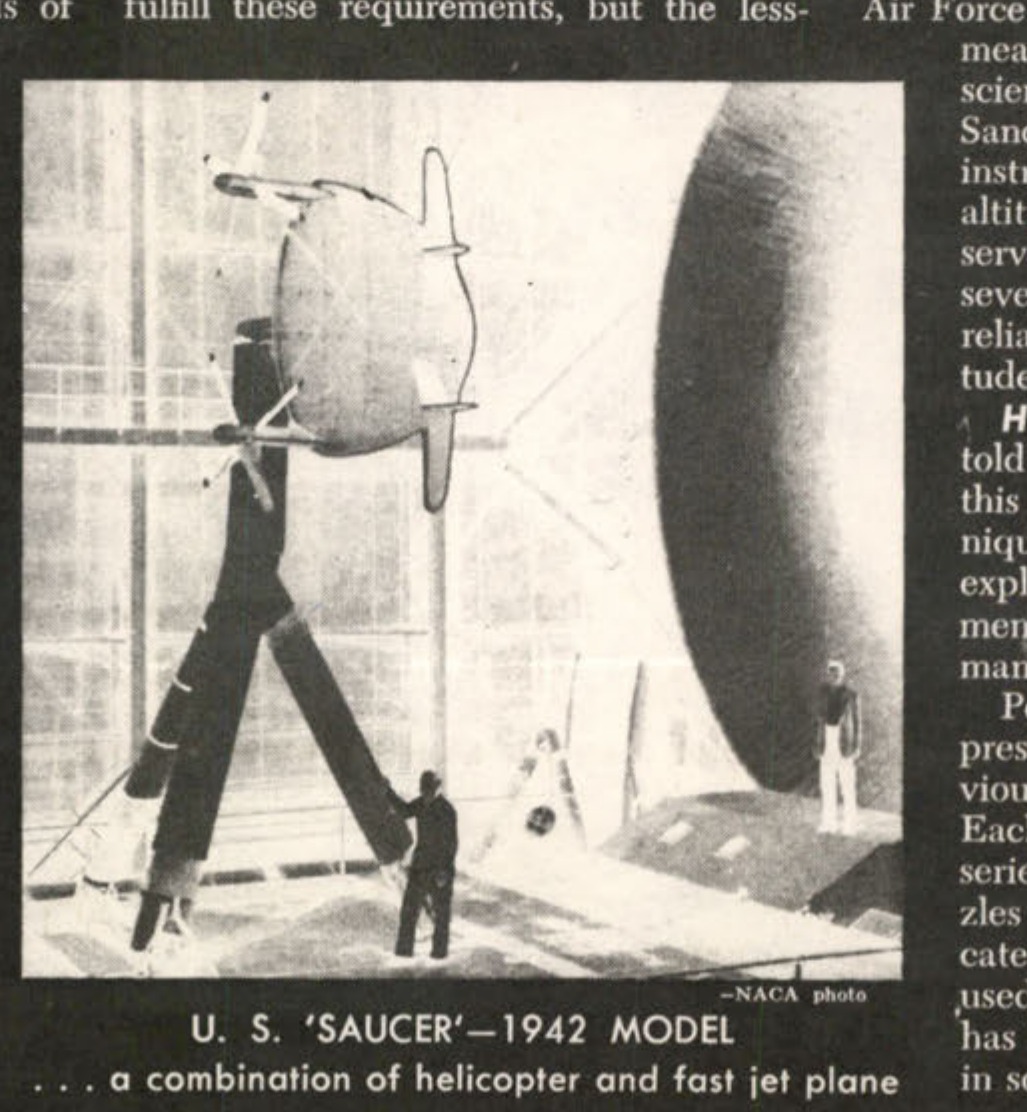 U. S. 'SAUCER'-1942 MODEL
.. a combination of helicopter and fast jet plane