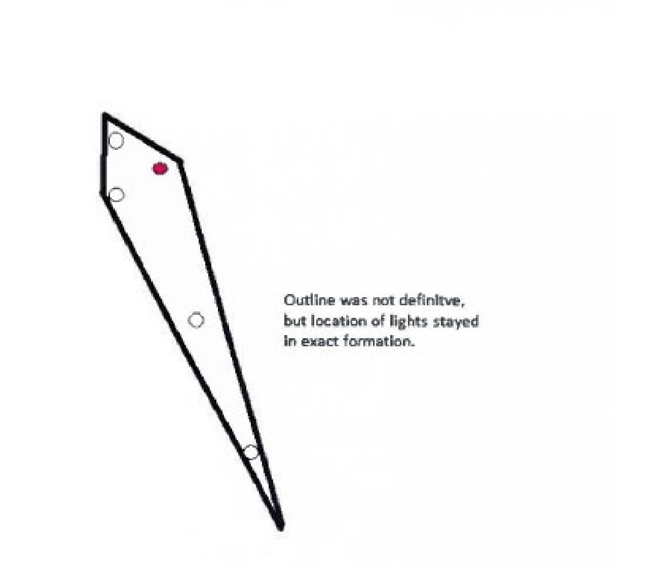 Image 2: Diagram showing a formation of faint lights in a pointed shape.